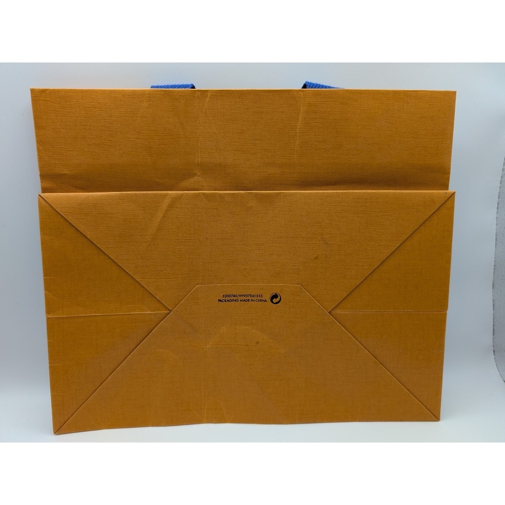Louis Vuitton Small Gift Bag Orange Brown Blue Double Handles 9.75 x 8.25 x 6 - Picture 4 of 6